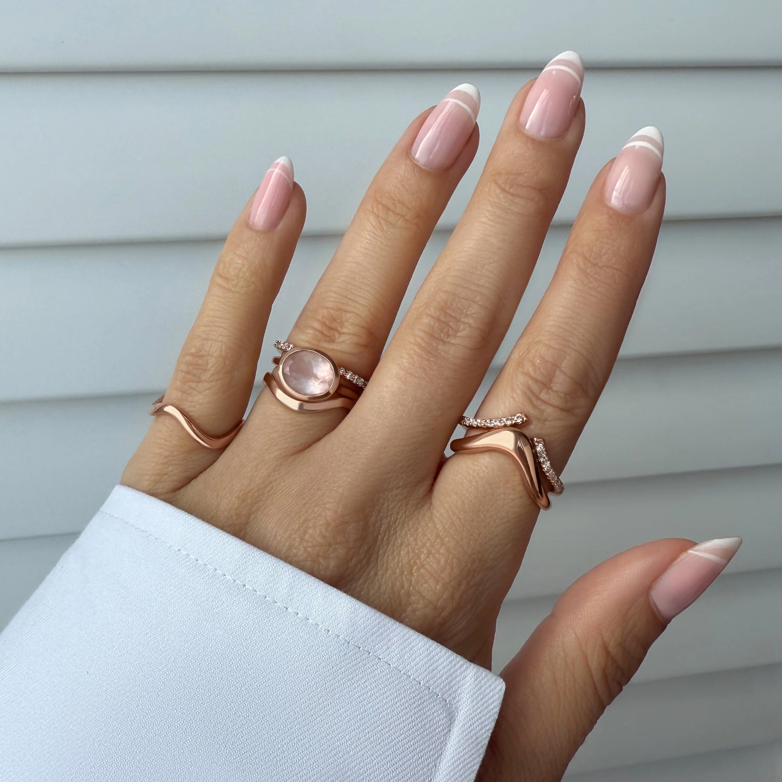 Rose Quartz Skin-Touch & Twinkling & Waves Rings - Image 9