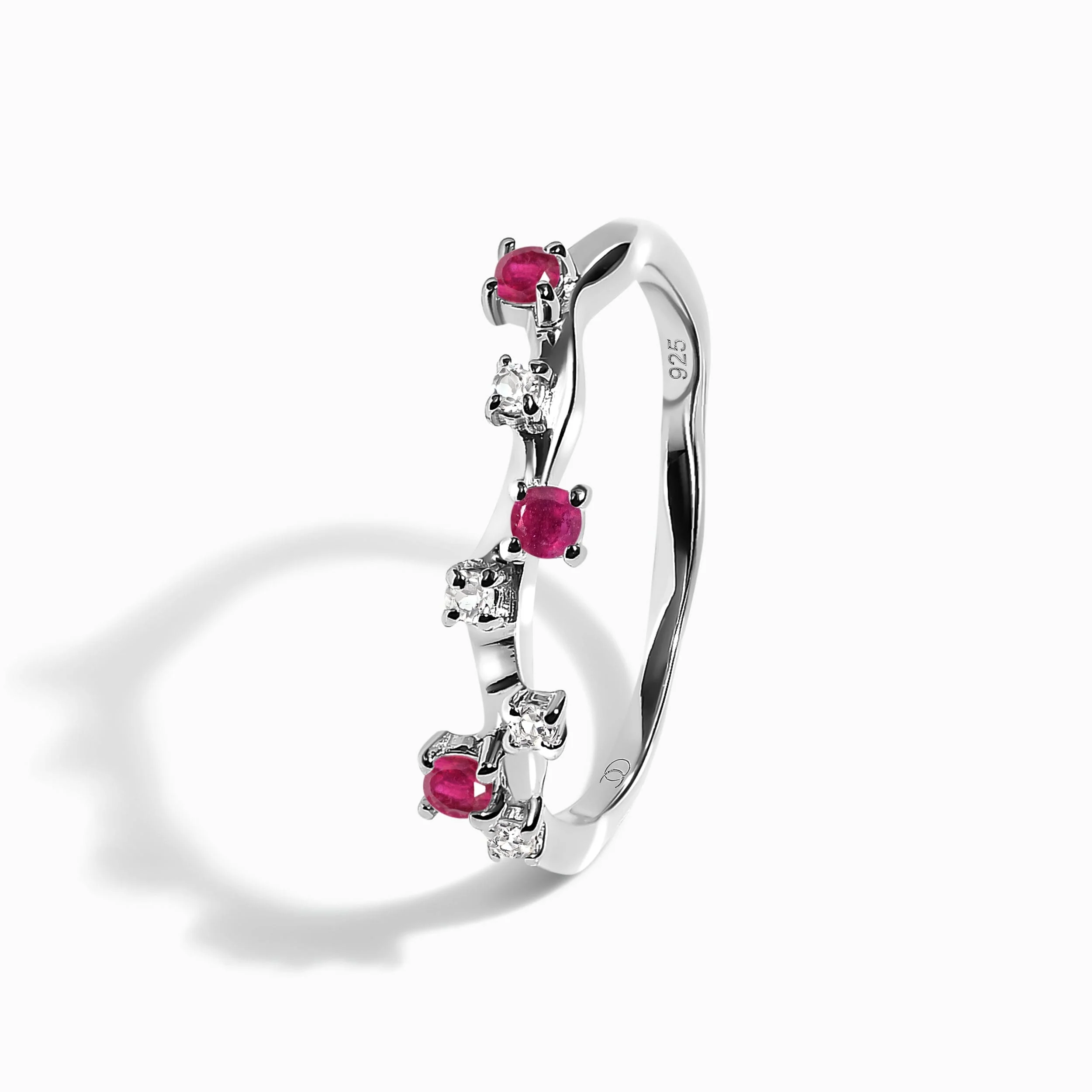 Rose Quartz Flow Ring & Ruby Stardust Band - Image 15
