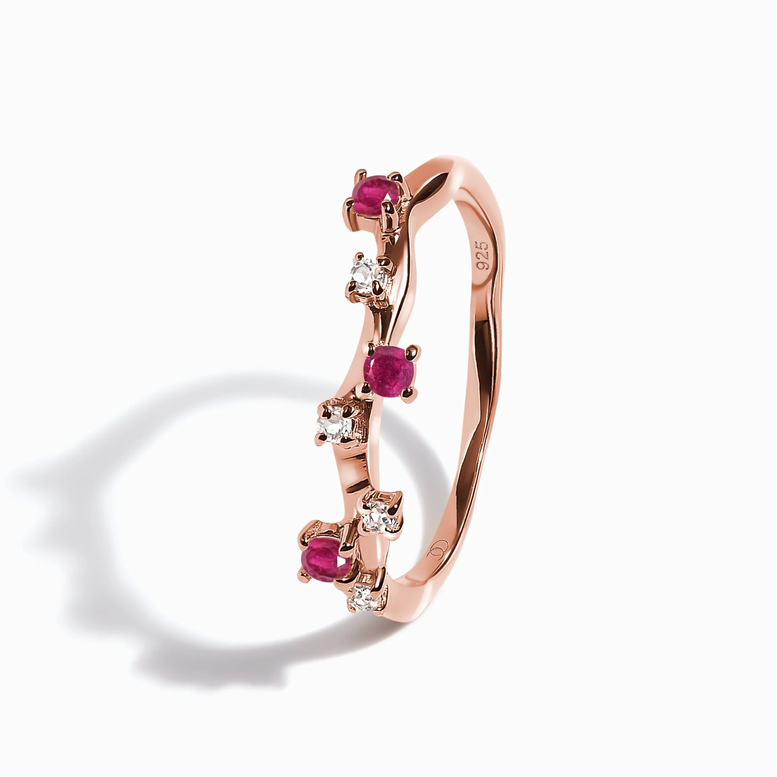 Rose Quartz Flow Ring & Ruby Stardust Band - Image 16