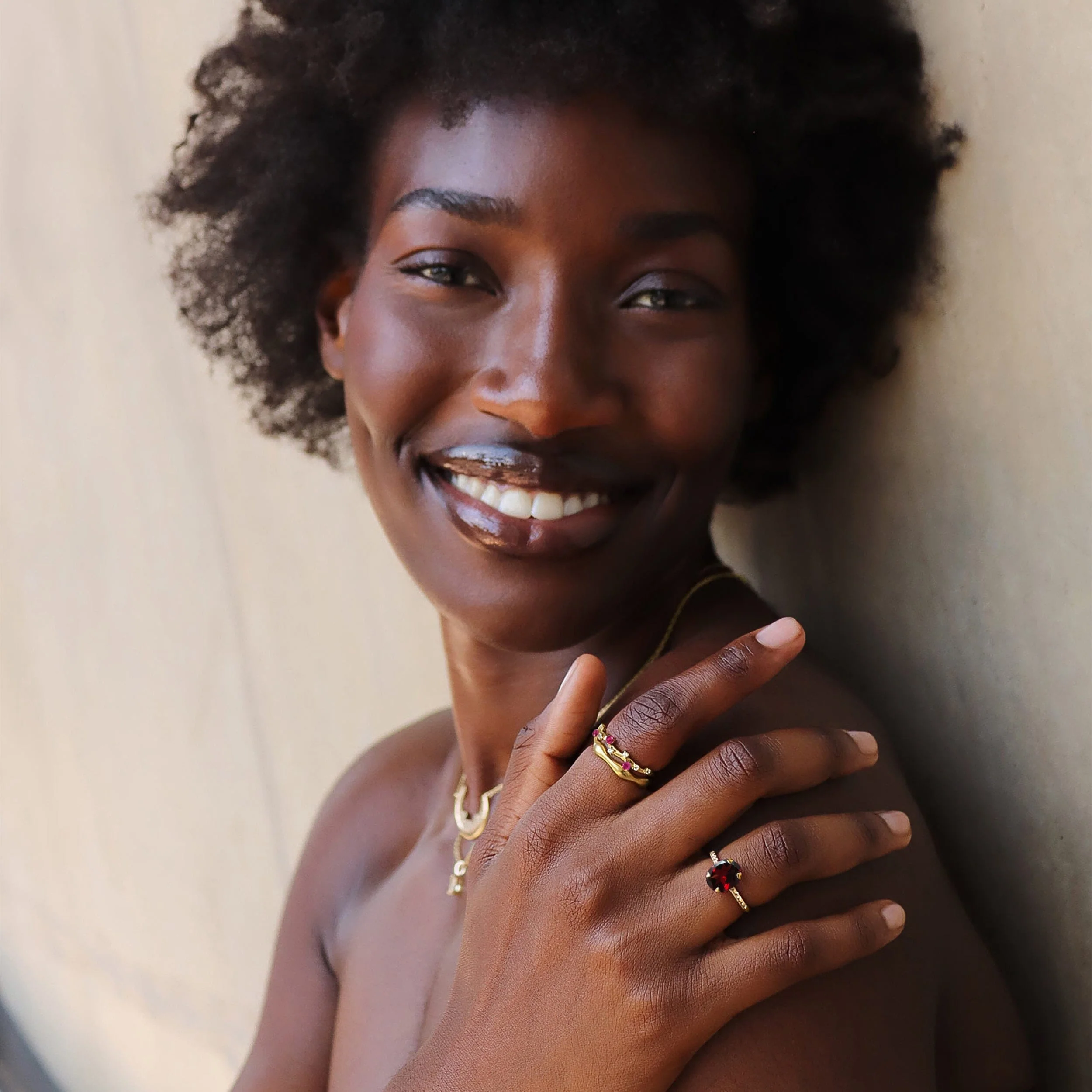 Rose Quartz Flow Ring & Ruby Stardust Band - Image 11