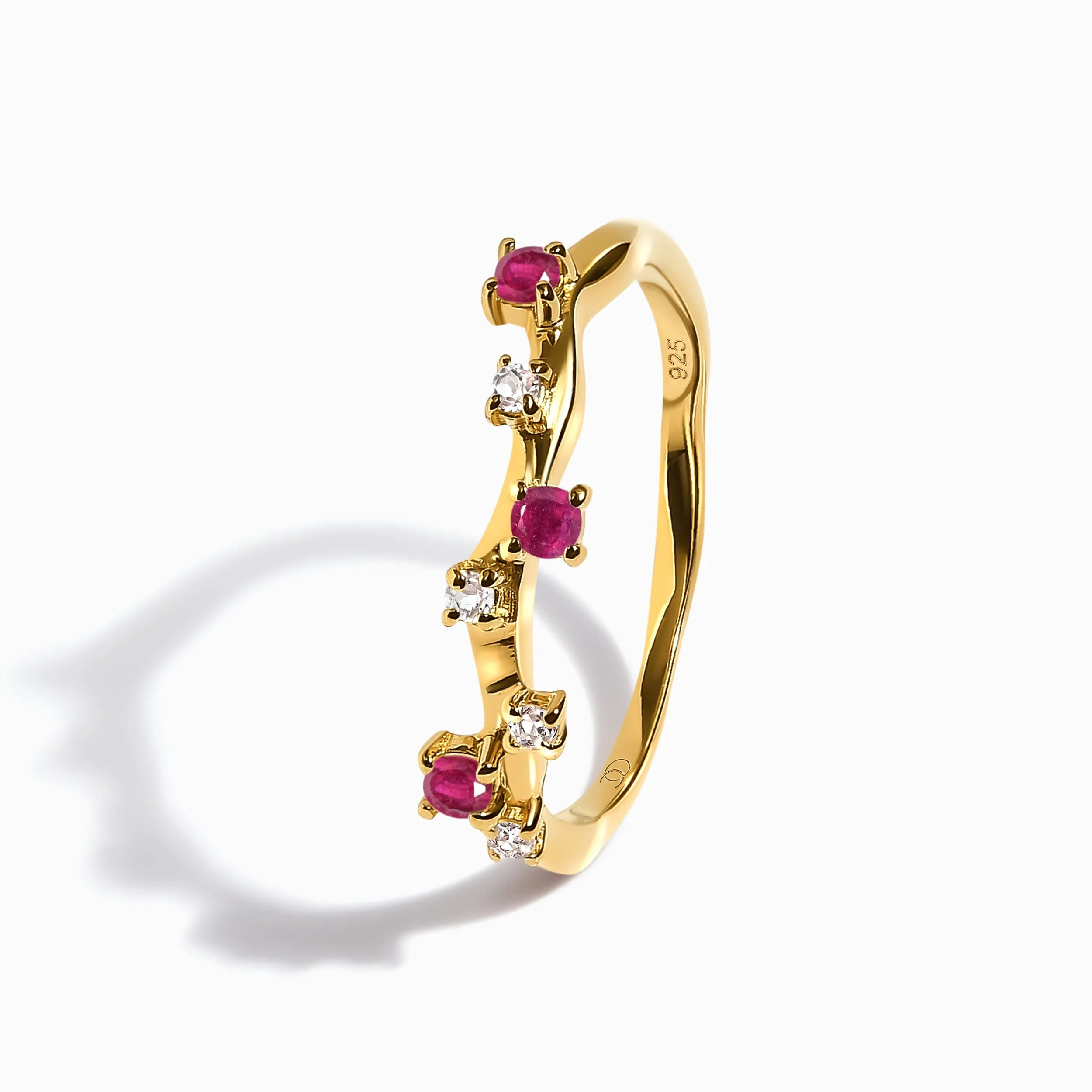Rose Quartz Flow Ring & Ruby Stardust Band - Image 17