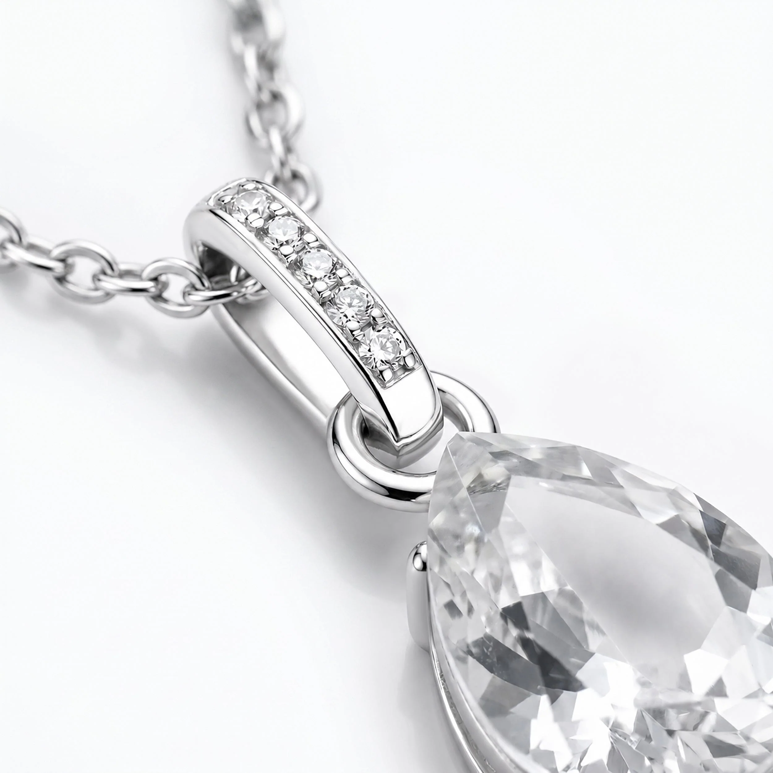 White Topaz Necklace Sway - April Birthstone - Image 18