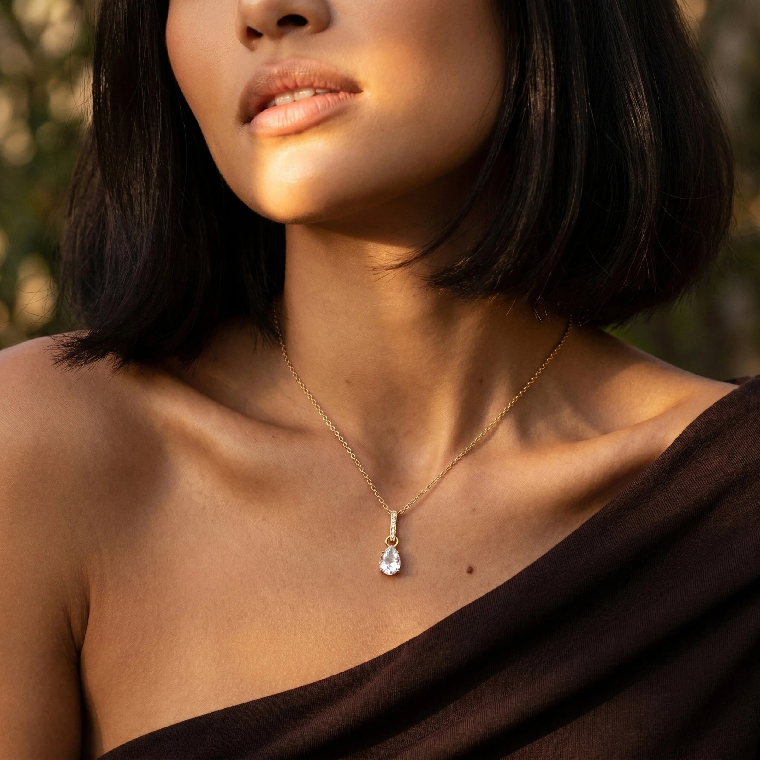 White Topaz Necklace Sway - April Birthstone - Image 6