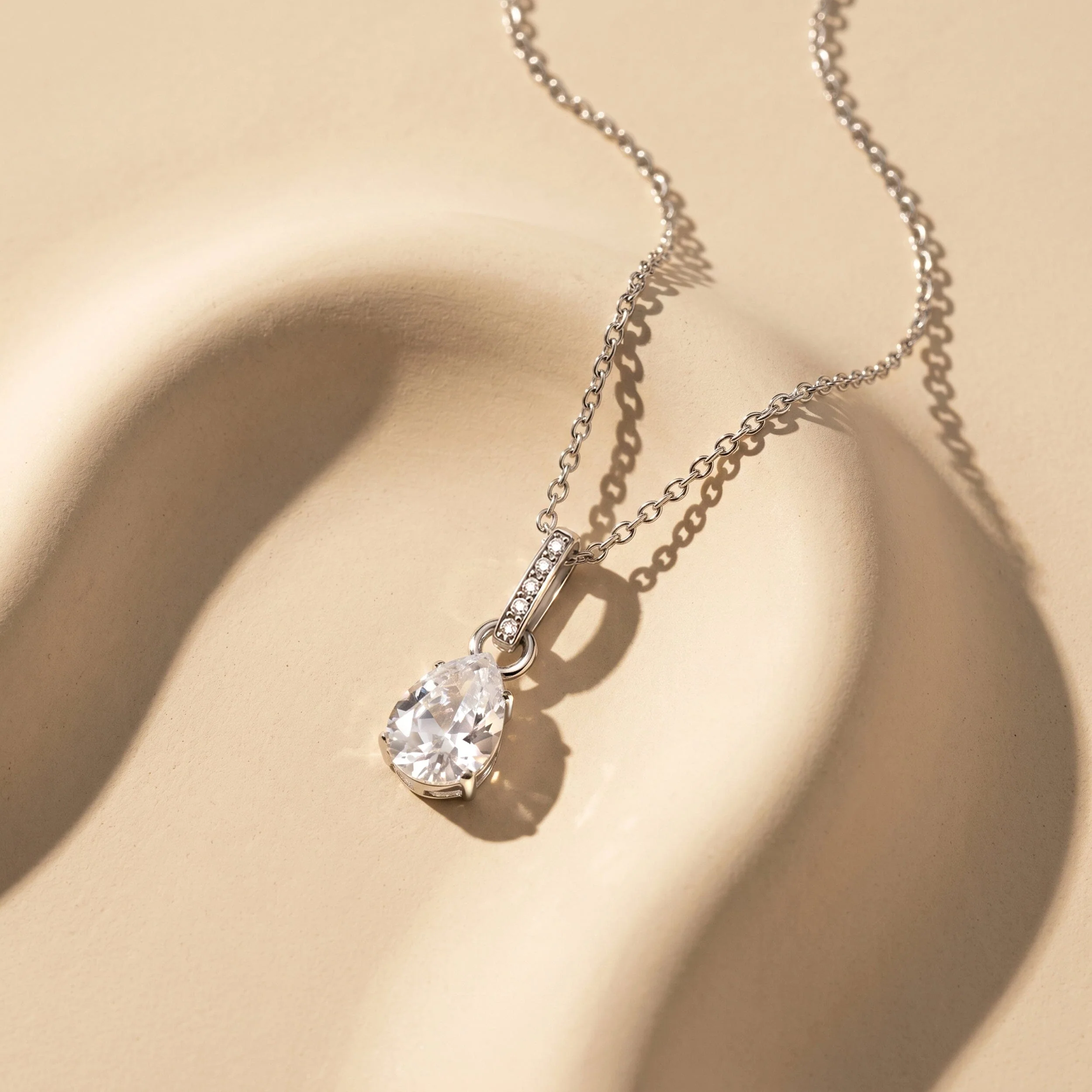 White Topaz Necklace Sway - April Birthstone - Image 8