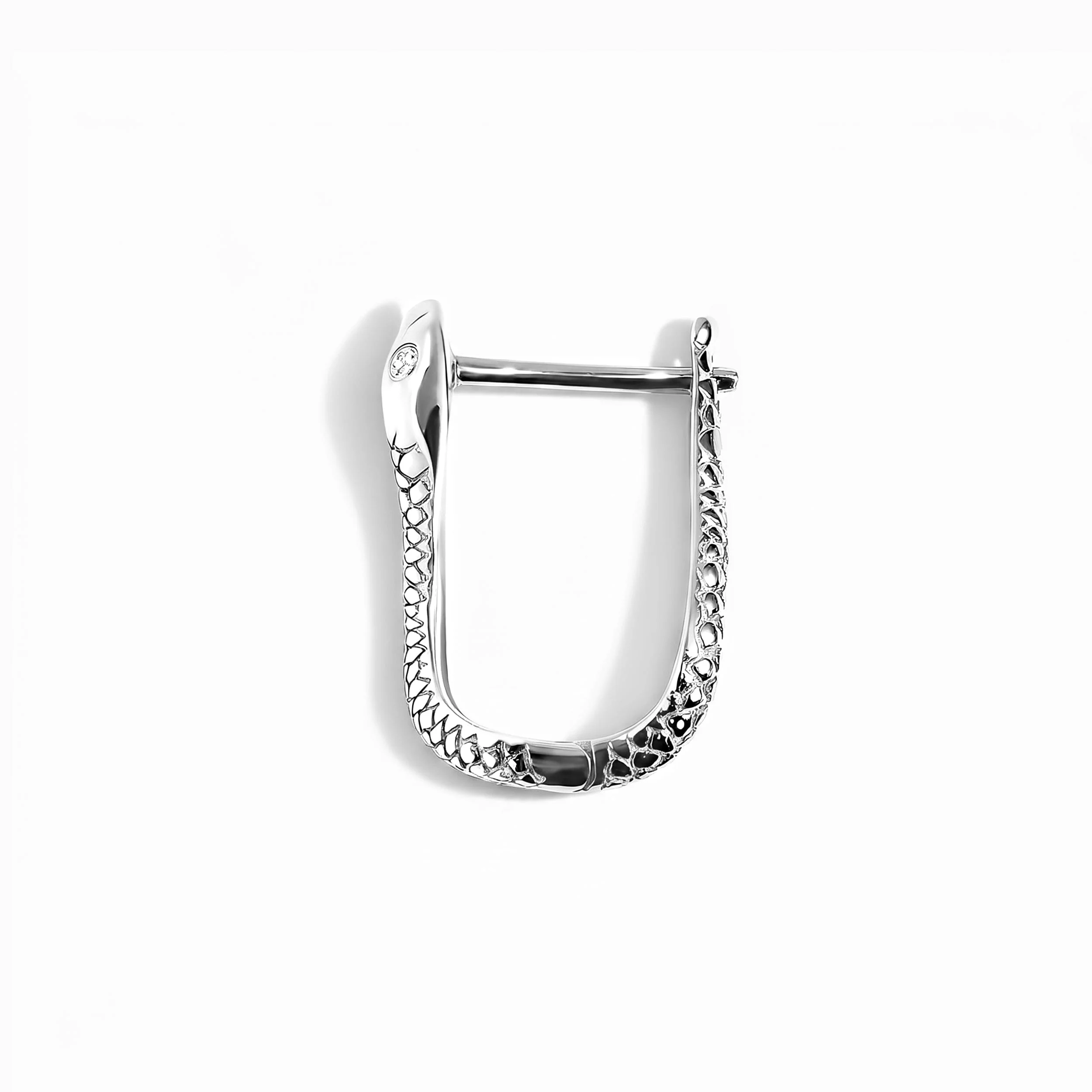 White Zircon Earrings - Serpent - Image 11