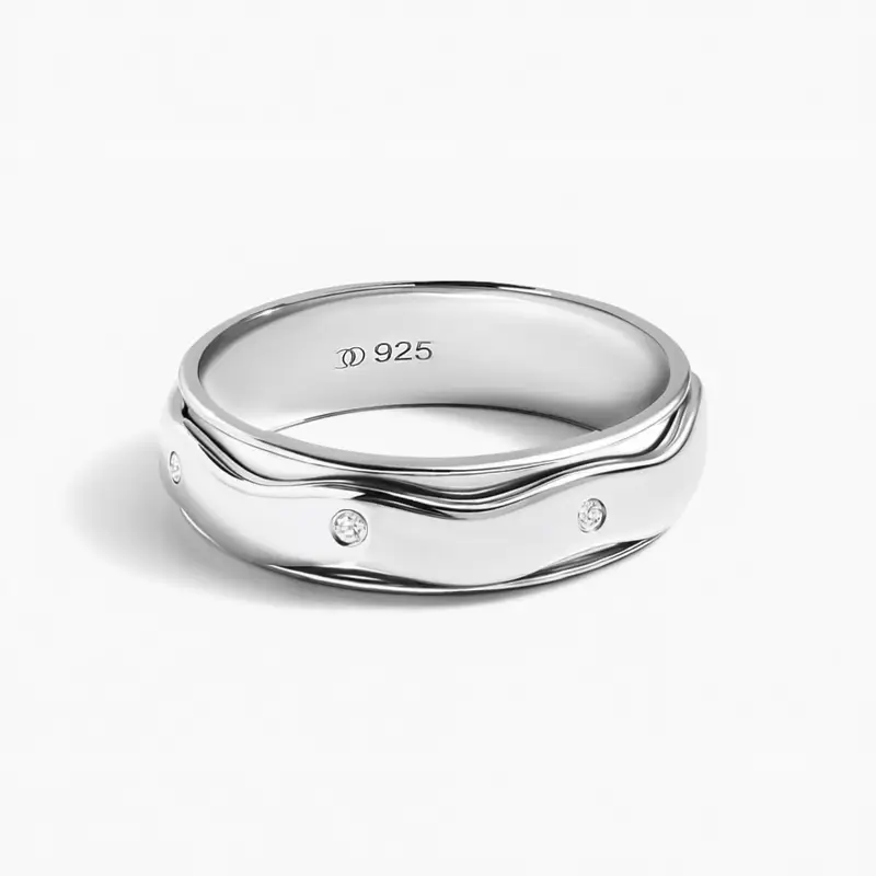White Zircon Fidget Ring - Spinning Clarity